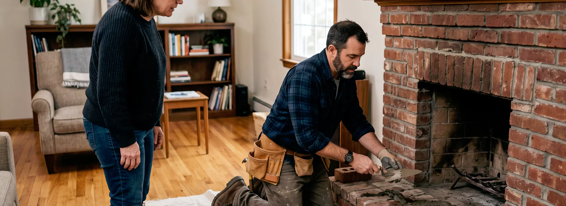 Brick Fireplace Repair in Levittown