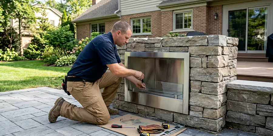 Outdoor Ethanol Fireplace Installation Levittown