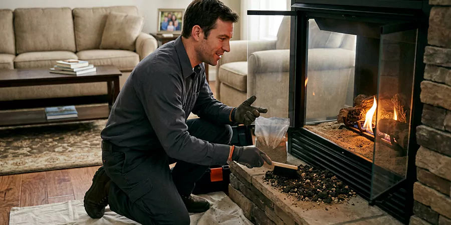 Sand and Embers for Gas Fireplace Levittown