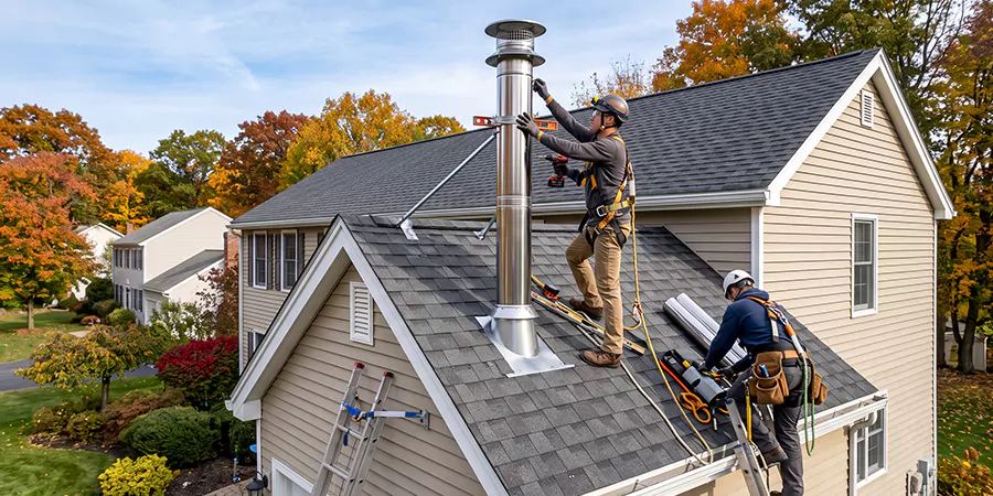 Freestanding and Corner Pellet Stove Installation Levittown