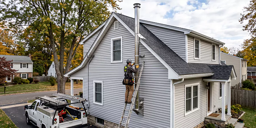 Wood Fireplace Chimney Liner Installation Levittown